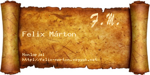 Felix Márton névjegykártya