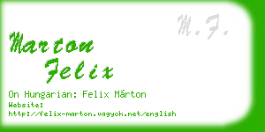 marton felix business card