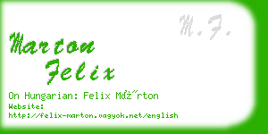marton felix business card